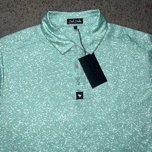 NWT Bad Birdie Abyss Mint Men's Performance Polo Mens XL Golf Austin Embroidery